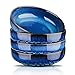 Ronnior Pastateller Groß Tief, Pastaschüsseln 4er-Set, Pasta Teller Tief, Suppenteller Tief, Salatteller, Steingut Teller für Pasta, Spaghetti Teller 1350ml, Reaktive Glasur Finish, 21x 21x 6cm (Blau)