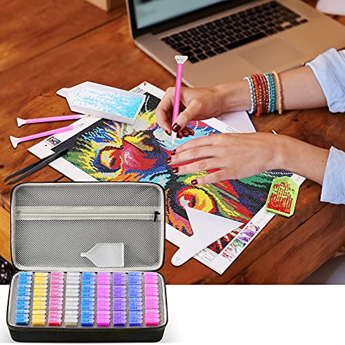 Diamond Painting Storage Containers, Bead Organizer Case With 108 Gird Tools Box, Sticker & Funnel Plate. Paint Art Accessories Holder For Diy 5D Embroidery Craft, Nail Diamonds And Jewelry (Box Only) #TOP6