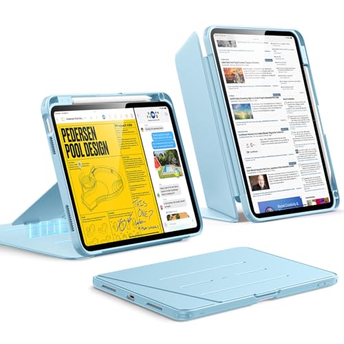 Image of ESR for iPad (A16) 11th Generation Cover, iPad 11th /10th Gen Cover (2025 /2022), Vertical Stand Case, Multi Stand Angles, Ultra-Stable Case with Pencil Holder, Flip Series, Sky Blue