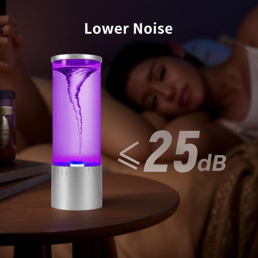 Tornado Lamp, 7 Color Changing LED Night Light with Hypnotic Vortex Effect, USB-Powered Calming Light for Bedroom, Office, Party Decor, Meditation & Stress Relief