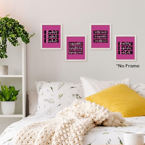 Pósteres inspiradores TLESKE rosa intenso sin marco para decoración de dormitorios 2
