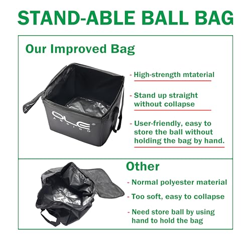 OLE ANDIGO Tennis Balls Hopper Tennis Ball Basket with Side Pockets Lightweight Tennis Ball Cart Holds 160 Balls, Portable Sports Teaching Cart with Wheels for Tennis Player - Image 3