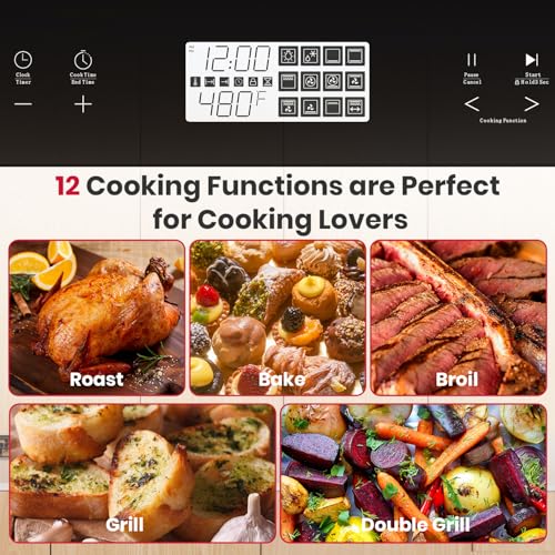Image of 24 Inch Electric Wall Oven, ETL Certified, GASLAND 2.6 Cu.ft Built-in Single Wall Oven, 12 Cooking Functions, 3D Heating, Convection Oven with Rotisserie, Touch Control, Safety Lock, Black