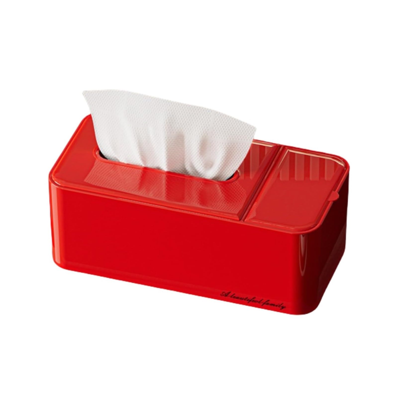 Tissue Dispenser Box Tissue Box Cover Square Refined Modern ABS Material Apartment Must Haves(Red)