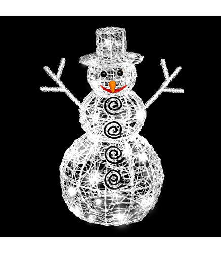 DECO NOEL - Bonhomme de neige lumineux 96 lampes LED Blanches