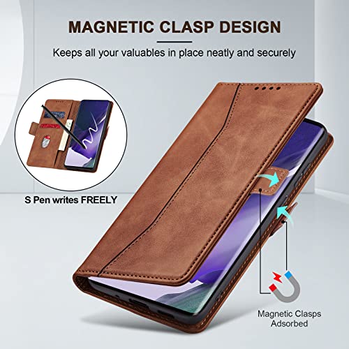 Image of Jasonyu Flip Wallet Case for Samsung Galaxy Note 20 Ultra,Brown
