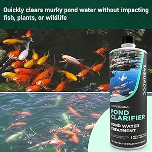 Pond clarifier fish friendly koi pond water clarifier to quickly clear murky pond water and remove pond sludge with natural enzymes fish pond water treatment aquadoc pond supplies  urban country home decor
