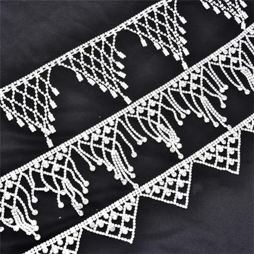 Franges en strass cristal argenté style 4 pour customisation - 2