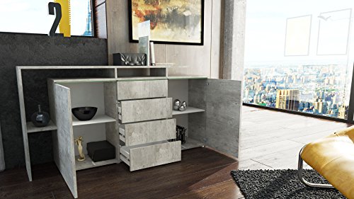 Vladon Credenza Cassettiera Buffet Lissabon in