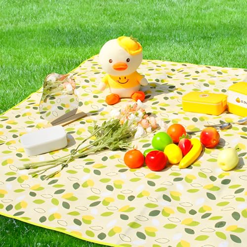 TFSZE Manta Picnic Impermeable 150x200cm,Tapete De Picnic Plegable,Alfombras De Picnic Ligero,Tapete De Picnic con Asa,Apta para Hacer Senderismo, Viajar, IR De Acampada, A Parques（Verde Hoja）