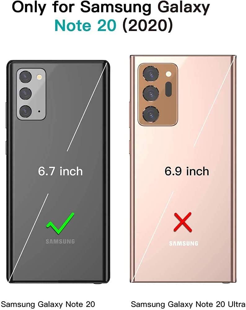 NKECXKJ Design for Samsung Galaxy Note 20 5G Wallet Phone Case with Tempered Glass Screen Protector Credit Card Holder Slot, Leather Stand Kickstand Magnetic Back Flip Protective Cover Cases Black