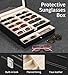 NEWLOOP Sunglasses Case Storage Organizer - Sunglass Organizer See-through Display Case Multiple Pairs Glasses Holder Stand 2-layer Eyeglass Jewelry Watch Collection Box for Men with 20 Slot Black
