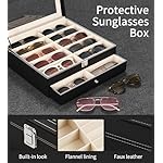 20 Slots Sunglass Organizer for Women Men Multiple Pairs of Sunglasses Storage Box See-Through Display Show Case - Image 3
