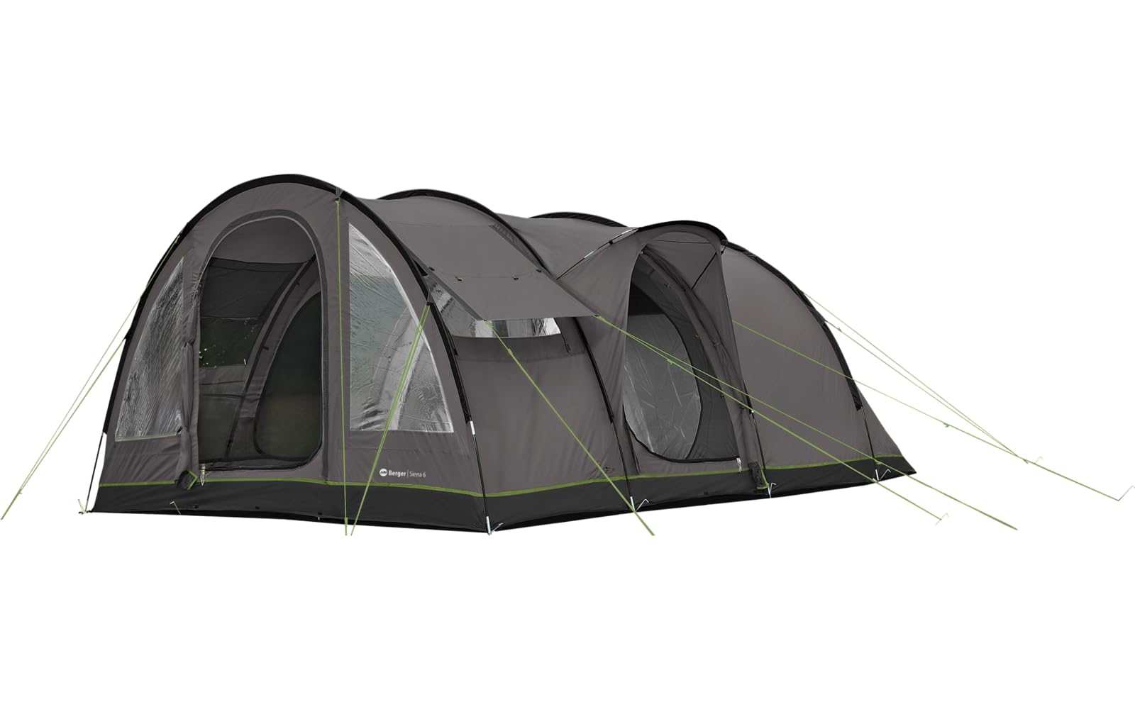 BERGER Sierra 6 Tunnel Tent, Family Tent, Camping Tent, Dome Tent with Standing Height, Fishing Tent, Igloo Tent, Festival Water Column, 3000 mm, Lightweight and Stable Quick to Assemble Sports