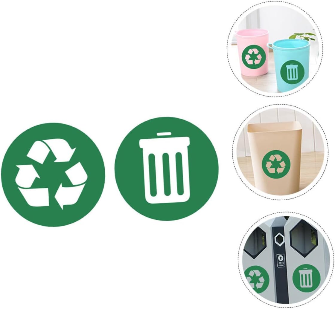 2pcs Trash Sorting Labels Stickers Self-Adhesive Recycling Decals for Waste for Easy Classification Home Office