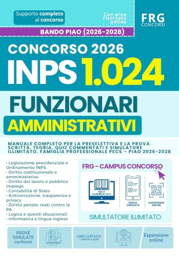 Manuel Concorso INPS 2026 preparation examen administration PECS - 2