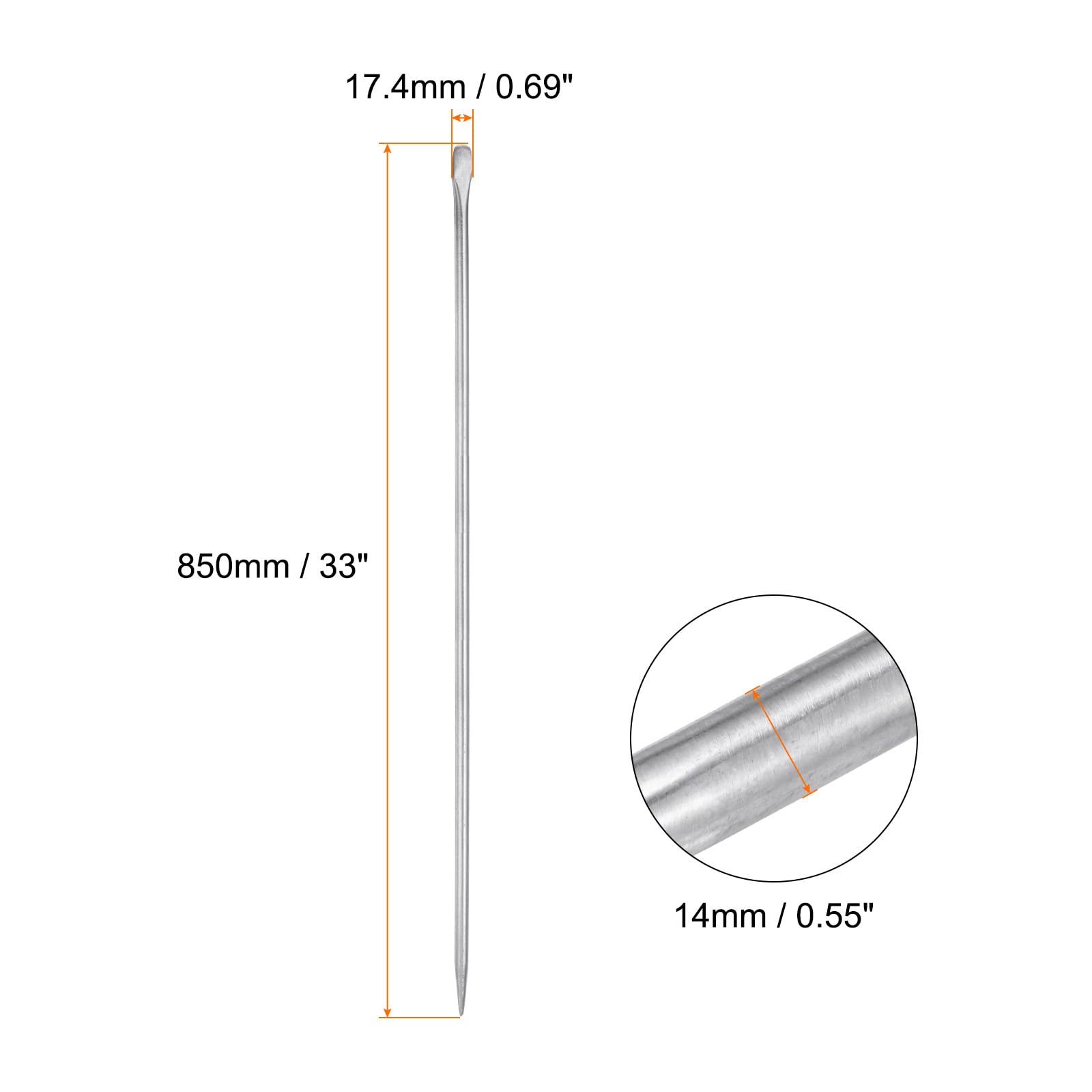 QUARKZMAN Barra Leva Allineamento 33" Lunghezza 0,6" Diametro Asta in Acciaio Carbonio Barra Collegamento per Manica Porco in Acciaio Tondo in Acciaio per Fare Leva e Allineare