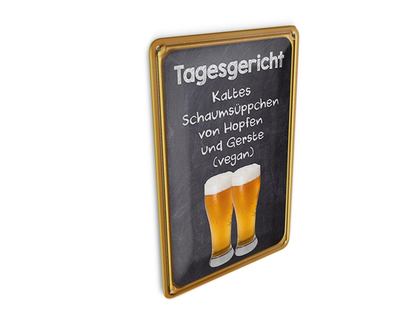 Femer Tin Postcard Alcohol 10 x 14 cm Special of the Day Foam Hops Decoration