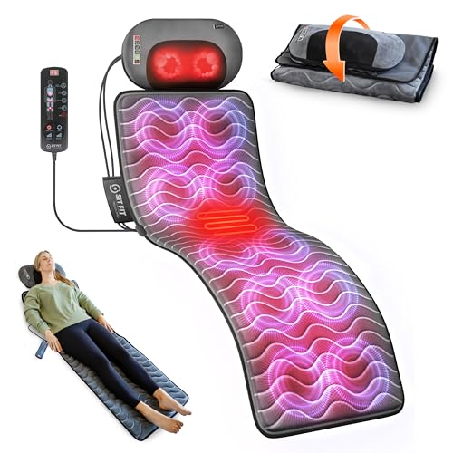 Full Body Massage Mat Vibrating Mattress Pad Bed Massager Mat Massage Mats for Full Body with Detachable Pillow with Heat Alleviates Muscle Pain Improves Circulation and Stress Relief by SITFIT