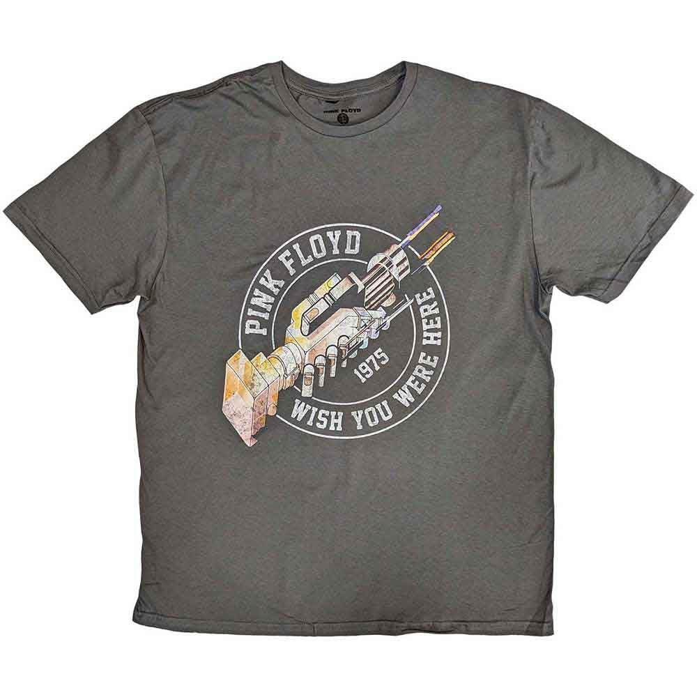 Rock Off officially licensed products Pink Floyd T Shirt Wish You were Here 1975 Official Unisex Charcoal Grey L