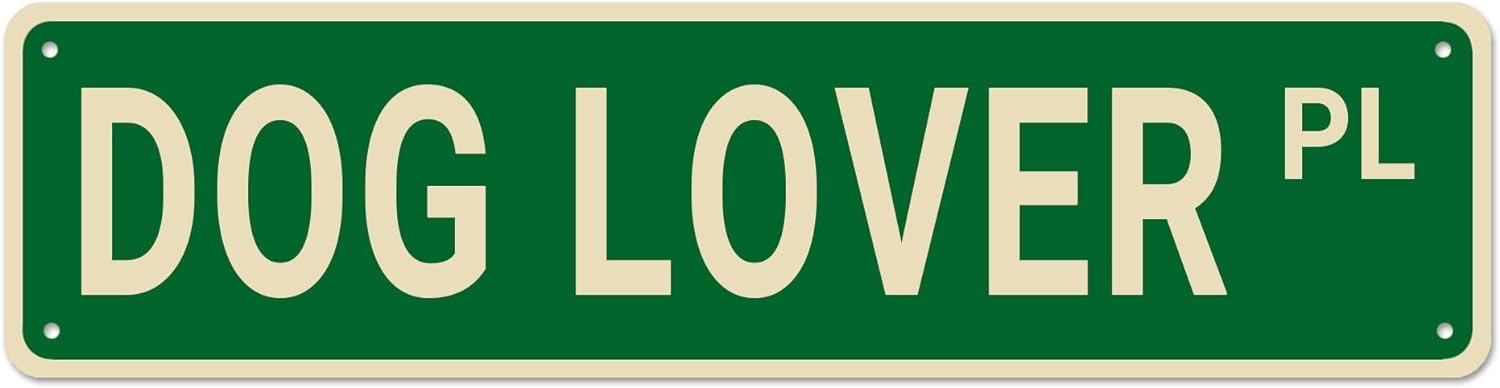 Peiyeety A008 Vintage Metal Tin Sign Dog Lover Pl Retro Street Sign, Rustic Wall Decor For Home, Pet Lover Decor, Man Cave, Garage, Kitchen, Office, Farmhouse, Patio, Garden, Porch, 4 * 16 Inch