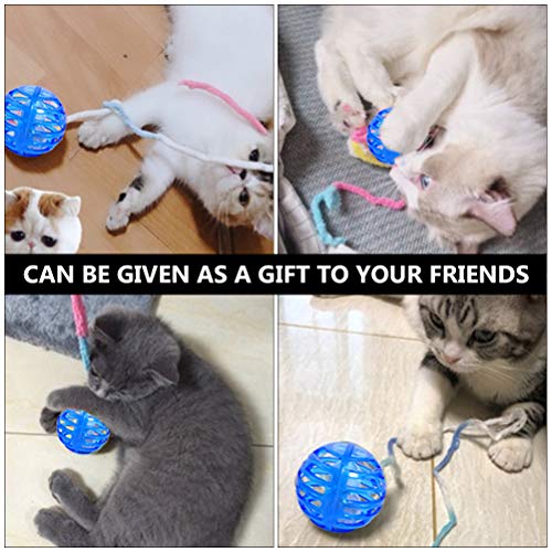 Conjunto de brinquedos de bola de sino de gato engraçado resistente à mordida luminosa para gatos de