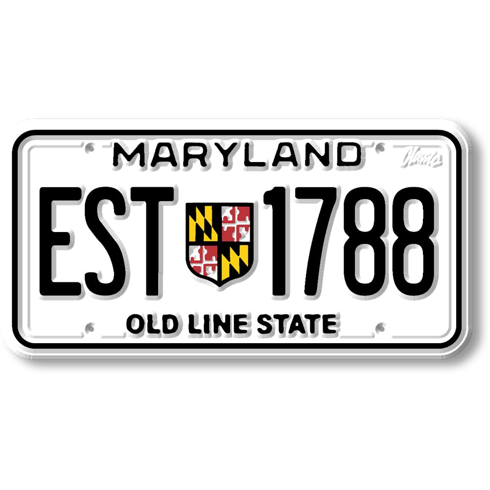 Maryland State License Plate Magnet by Classic Magnets, 1.9" x 3.8", Collectible Souvenirs Made in The USA