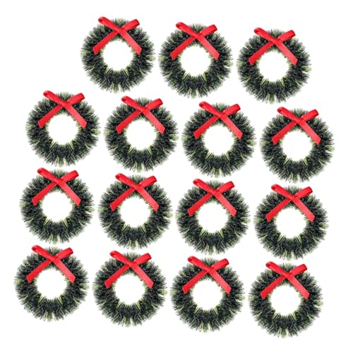 FRCOLOR 15個ドールハウス用 ミ ランド飾り かわいいボウ付き 小型掛け飾り ミニチュアシーン装飾 フェアリーガーデン用