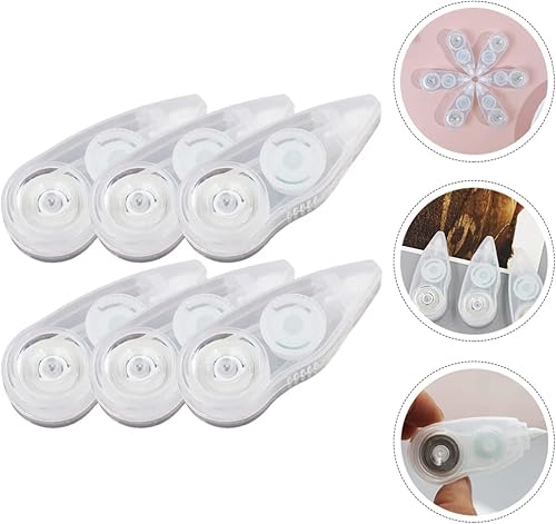 Miniatura 5 de Operitacx Cinta correctora de 6 piezas de corrección de rodillos de corrección de blanqueamiento, suministros de limpieza fácil de usar para