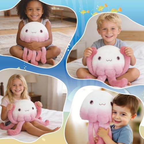 Image of Niuniu Daddy Weighted Stuffed Animal, 20 in 3.3 lbs Jellyfish Comfort Plush