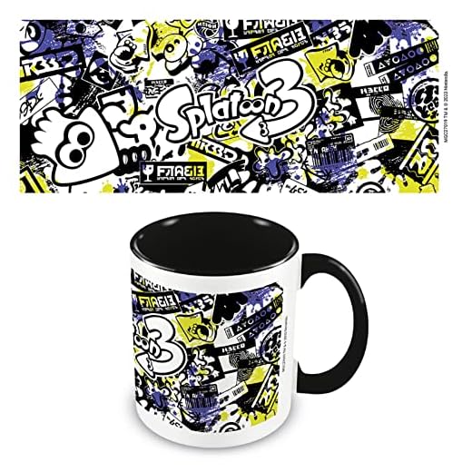 Pyramid International Splatoon - Taza de café de cerámica de 325 ml, para hombres y mujeres, producto oficial, color negro