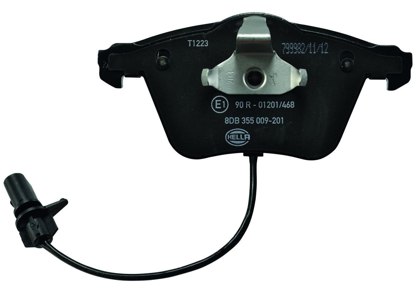 HELLA PAGID 8DB 355 009-201 Juego de pastillas de freno T1223 Espesor 20.3mm Sistema de frenos Teves con contacto de aviso de desgaste incorporado por ej. AUDI / SEAT