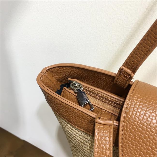 Women Straw Tote Bags Purse Woven Handmade Weaving Summer Shoulder Handbags for Travel Beach4