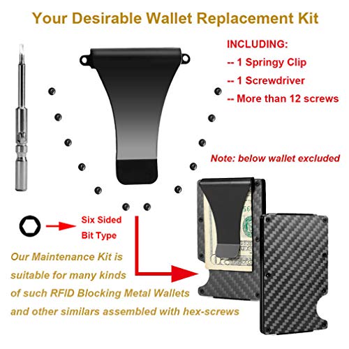 UpLook Wallet Replacement Screws Screwdriver Metal Clip for RFID Metal Wallet Repair Kit (Black - Basic Set)2