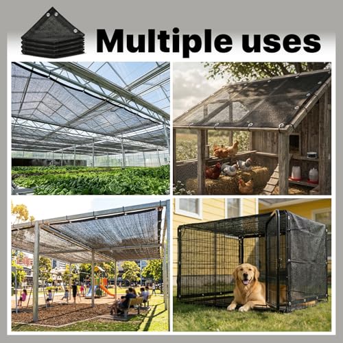 Amgo 30% Black Shade Cloth 10' x 10' Mesh Tarp with Grommets for Garden by Amgo - Used condition - Image 8