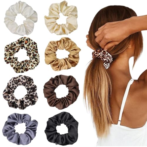 8 elastici in raso per damigella d'onore, elastici per capelli in raso, ideali come regalo per proposte di matrimonio, colore verde