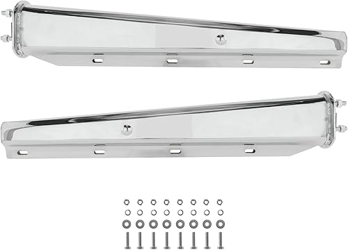 Perchas cromadas para lodo de 30 pulgadas de alta resistencia con resorte para semirremolques, kit todo en uno, recto, espaciado de pernos 2.5