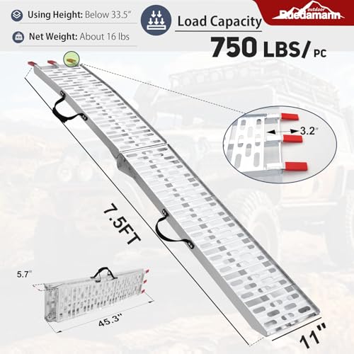 Rampa para Moto Plegable de Aluminio 7.5ft 750 lbs miniatura 4