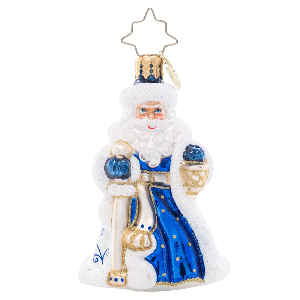Christopher Radko Hand-Crafted European Glass Christmas Tree Decorative Ornament, Cheerful Chinoiserie Santa Gem