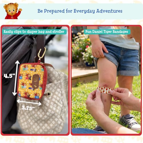 Image of KeepGoing Daniel Tiger's Small Travel First Aid Kit Kids - 60 Pc. Mini First Aid Kit for Purse, Diaper Bag, & Backpack with Latex-Free Bandages - 4 Oz., & 4.5 x 3.5 x 2 in, TSA-Approved