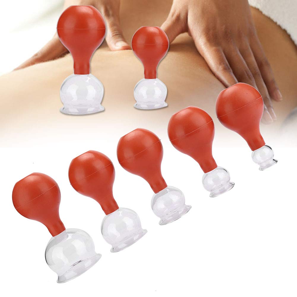 5-teiliges Set Vakuum-Schröpfbecher Set, Glas-Schröpfbecher Schröpfen Manuelle Rückenmassagegeräte für die tägliche gesunde Pflege, Körpertherapie Glasschröpfen für Rückenmassagegeräte Massage-Schrö