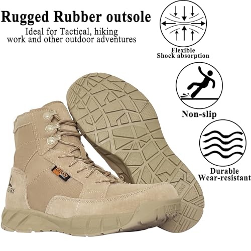 6 Inch Lightweight Mens Tactical Shoes Combat Boots Coyote Boots Military Training Lace Up Outdoor Hiking Breathable Army Shoe3