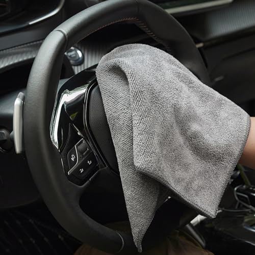 Image of Amazon Basics Microfiber Cleaning Cloth | 350 GSM | Ultra Soft | Super Absorbent | Reusable | Pack of 10 (Multicolor) - 40cm X 40cm