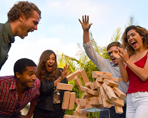 Image of Jenga Giant Sport, Stacking Game with Tournament Chart & Travel Bag, Party Game for Kids & Adults, Stacks to 4 Feet