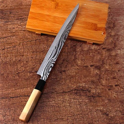 Professional Japanese Chef Knife Sashimi Sushi Salmon Knife One Sided Knifes Sashayed Cooking Knife Sharp Blade Cleaver Slicer Stainless Steel Kitchen Knives Tools (Sashimi Knife(Left-Handed Knife))