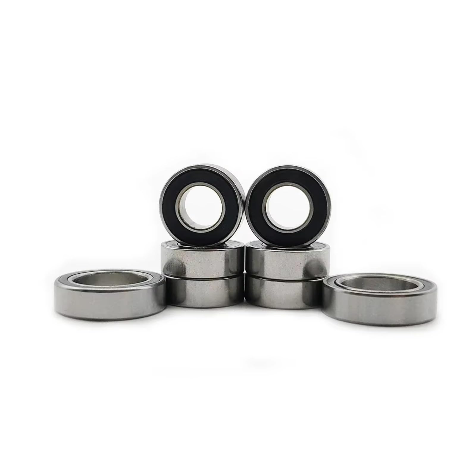 Para Traxxas XO-1 64077-3 1/7 Kit 8 Rodamientos Bolas Buje Rueda Acero Cromado Preengrasados Sellados Con Goma Negra Piezas Repuesto Coche RC Maquetas Rodamientos Rc