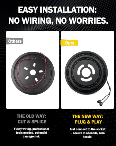 Image of 14 Inch LED Spare Tire Brake Light Compatible with 07-18 Jeep Wrangler JK | Double Ring, Super Bright, ABS Plastic Frame, IP67 Waterproof, Plug N Play