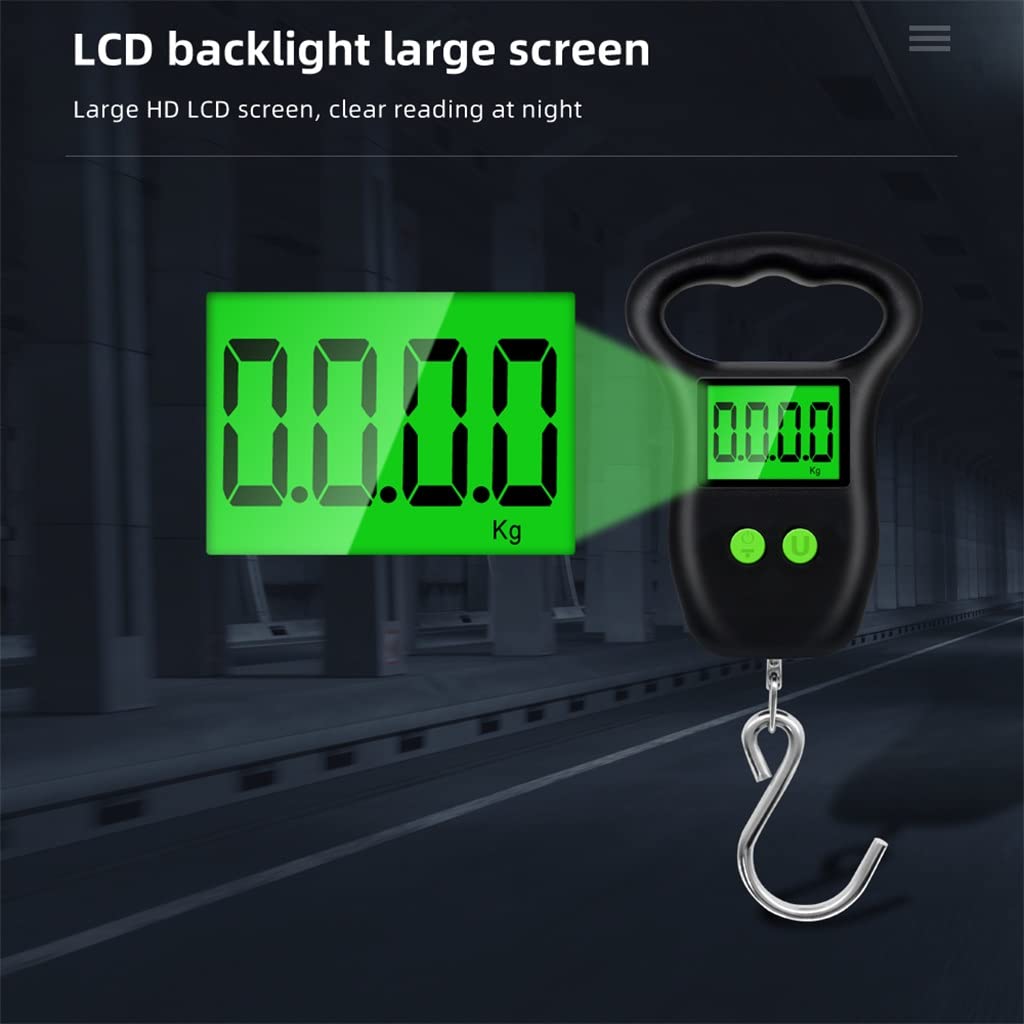 JFDBGU Newest 50kg/110lb Hanging Scale Digital Portable Luggage Weight BackLight Hook Fishing Weigh