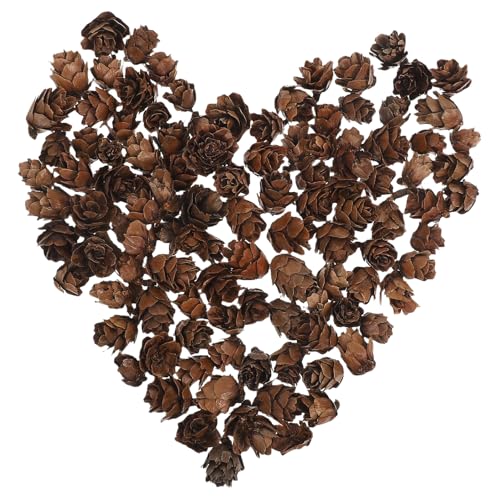 NUOBESTY Pommes de Pin Miniatures en Bois Naturel 1-2 CM Lot de 100 Pièces Décoration de Pomme de Pin Artificielle pour Sapin de Noël Ornements Rustiques pour Maison Bureau et Fêtes