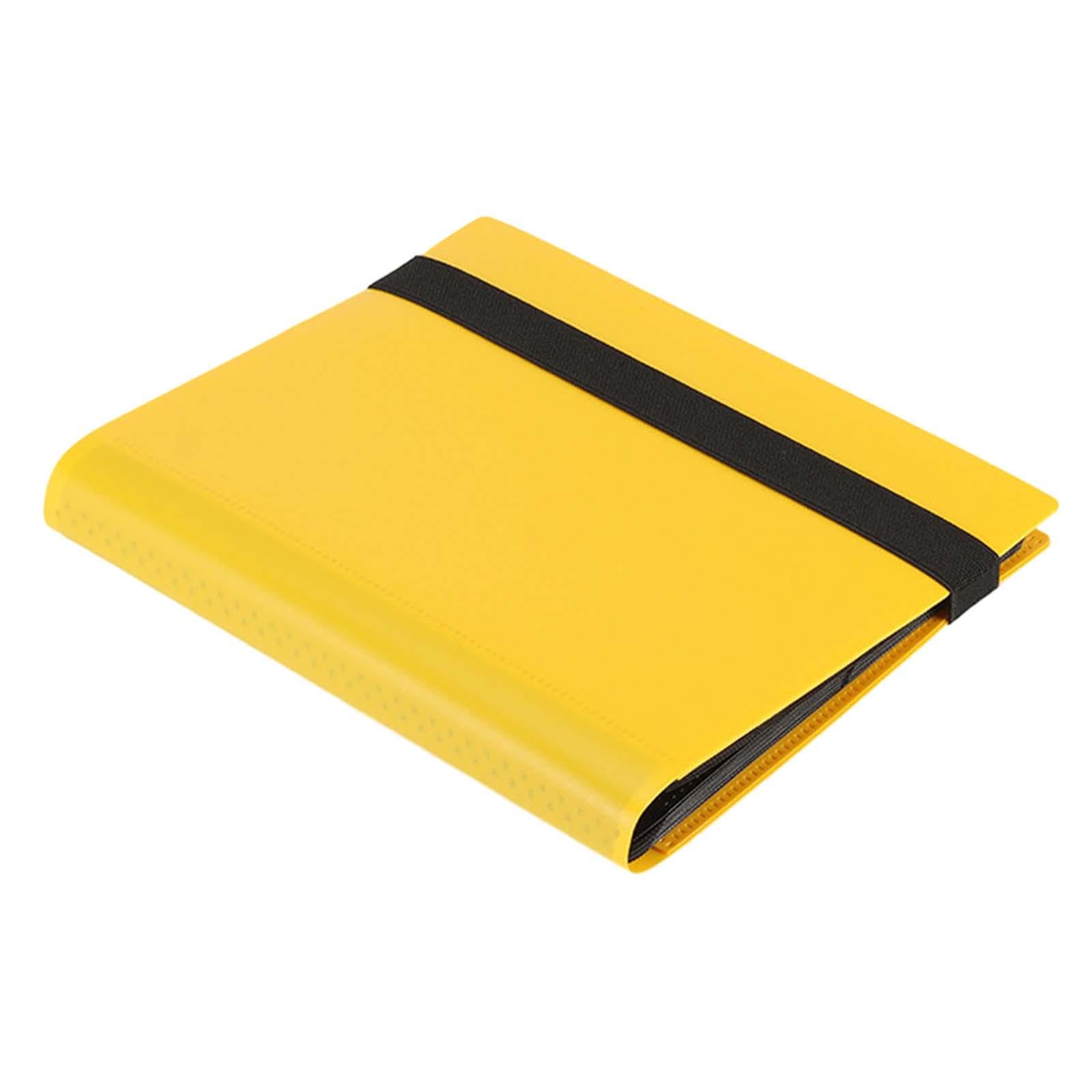 5 zestaw kart kolekcjonerskich album segregator pasek zamknięcie przenośne 20 arkuszy etui do przechowywania kart żółte 21 x 17,5 cm